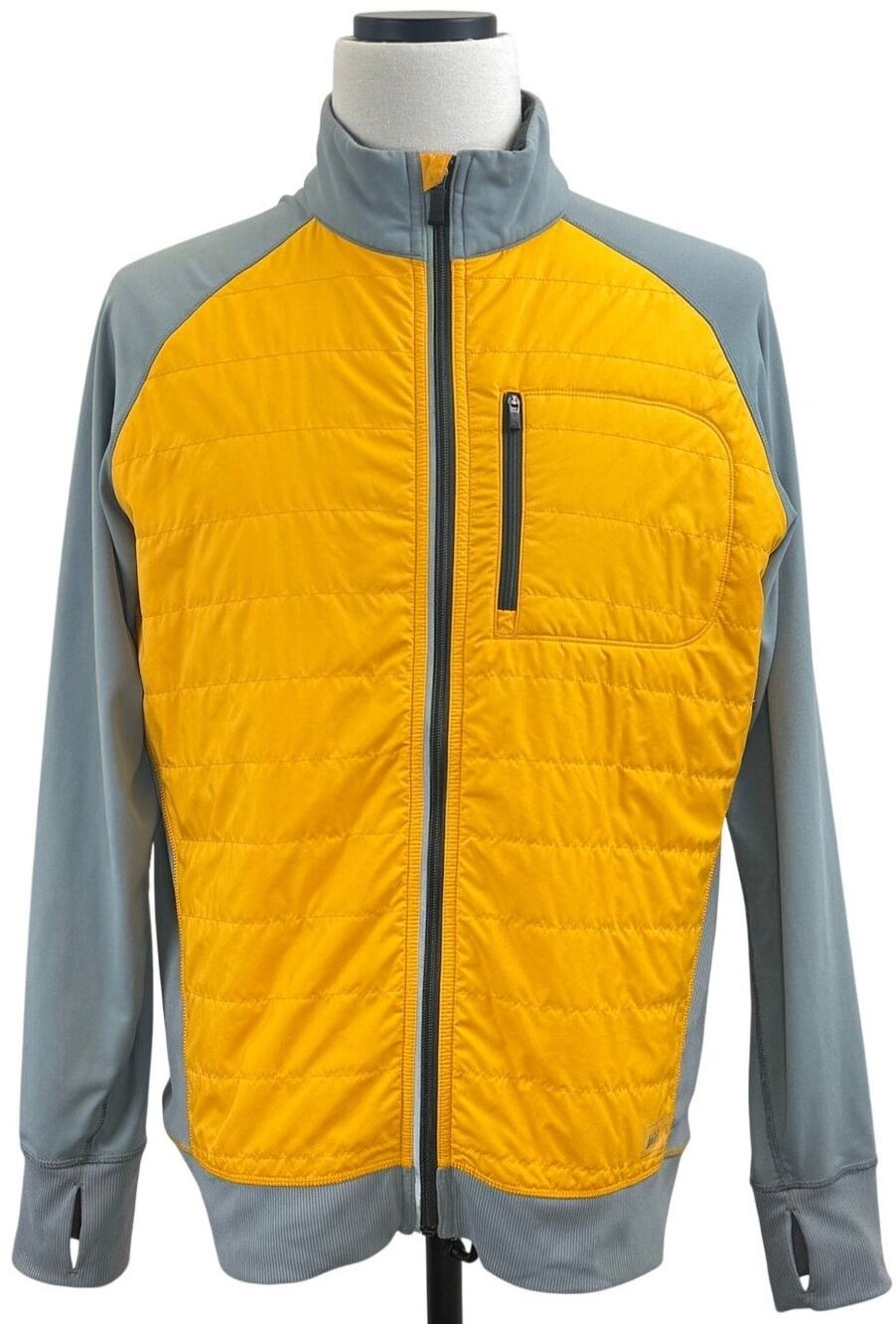 REI Men's Large Full Zip Performance Jacket Vented Thumb Holes Hiking